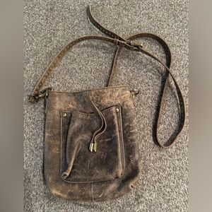 Distressed Latico Brown Leather Crossbody Bag